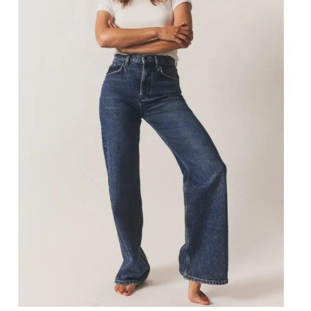 Rails The Getty Superhigh Waist Cropped Length Wide Leg Blue Jeans‎ Size 27 NWOT